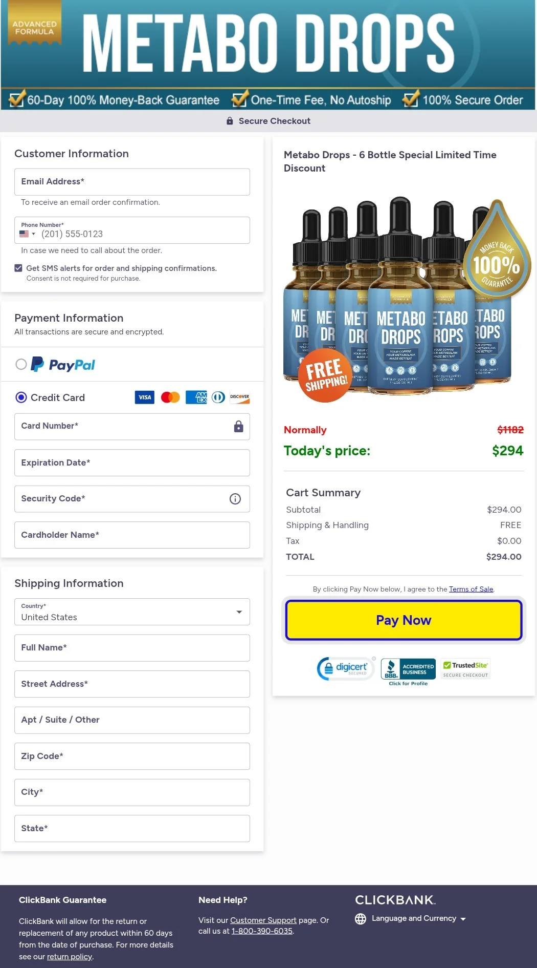 metabo drops special offer page